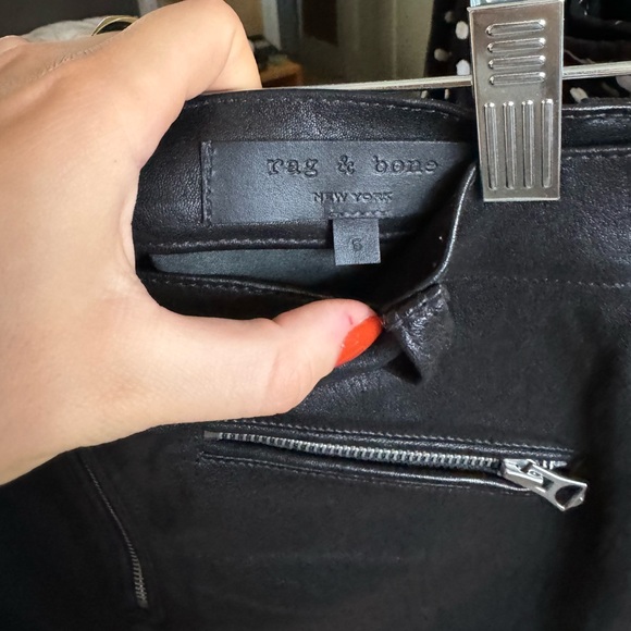 Rag & Bone Leather Biker Pants Size 6 - Picture 3 of 3